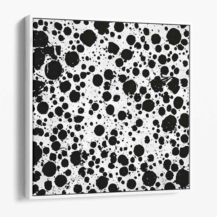 Dynamic Dots: Abstract Expressionist Black and White Canvas Art Print