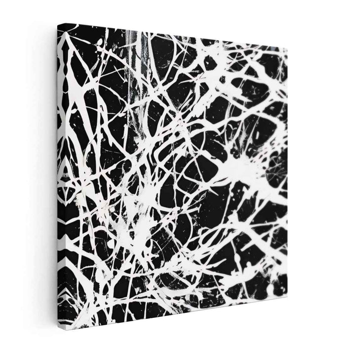 Black and White Abstract Splatter #017