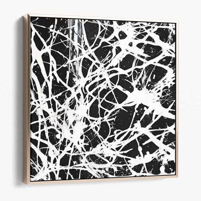 Black and White Abstract Splatter #017