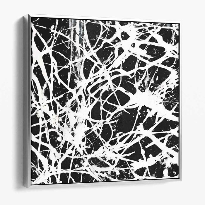 Black and White Abstract Splatter #017