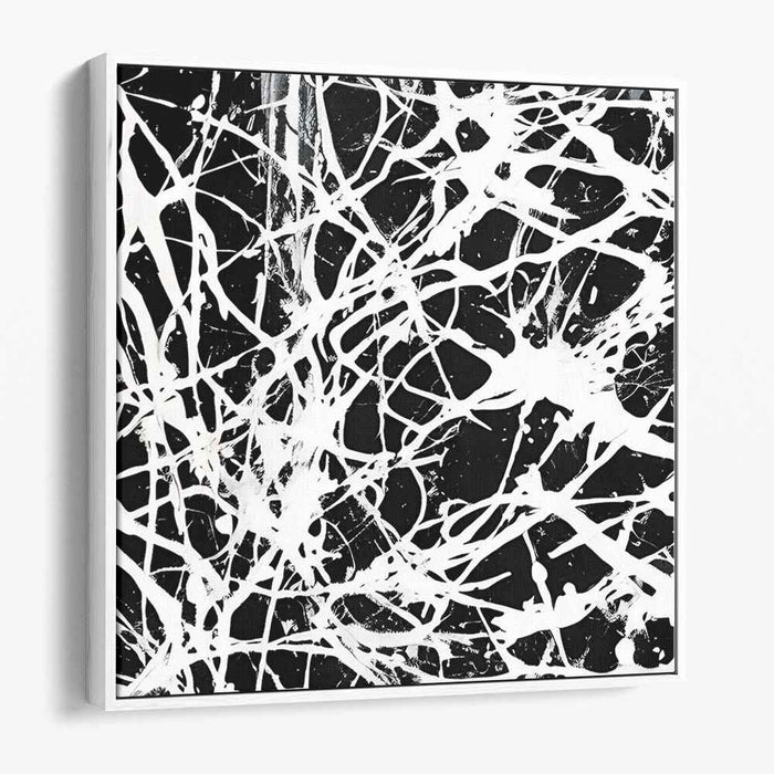 Black and White Abstract Splatter #017