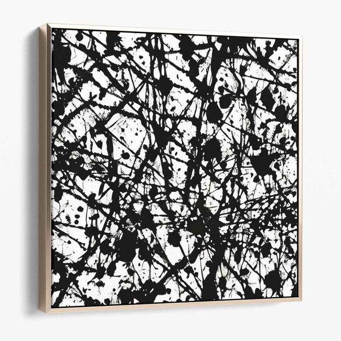 Ink Melancholy Symphony: Abstract Expressionist Black and White Canvas Art Print