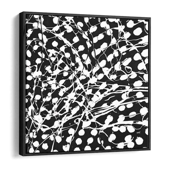 Monochromatic Chaos: Abstract Black and White Expressionist Canvas Art Print