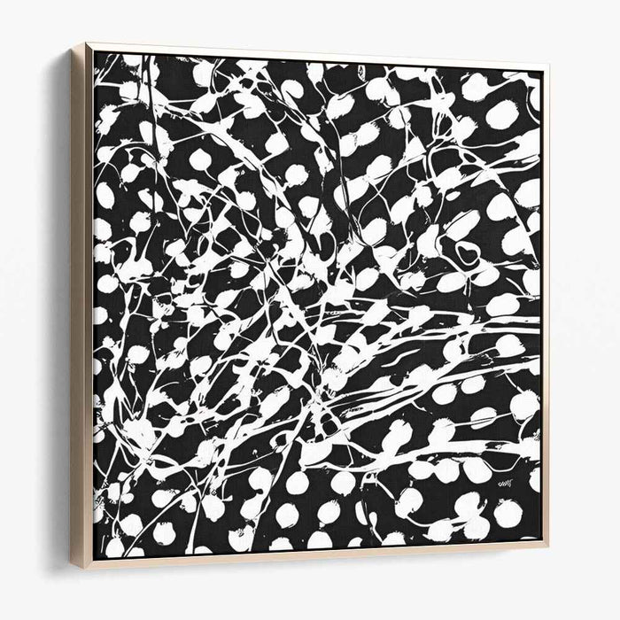 Monochromatic Chaos: Abstract Black and White Expressionist Canvas Art Print