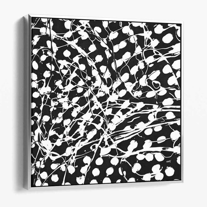 Monochromatic Chaos: Abstract Black and White Expressionist Canvas Art Print