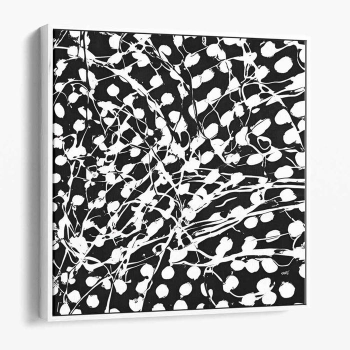 Monochromatic Chaos: Abstract Black and White Expressionist Canvas Art Print