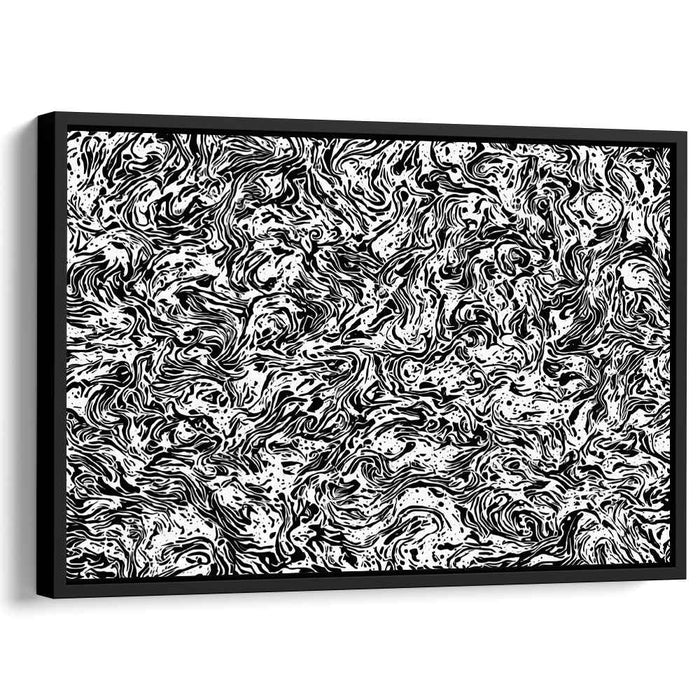 Ink Duality: Black and White Abstract Expressionist Canvas Art