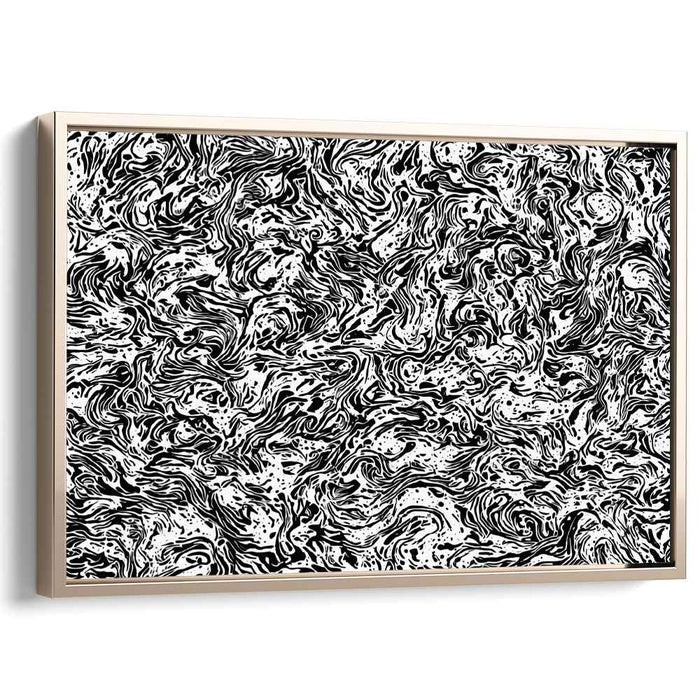 Ink Duality: Black and White Abstract Expressionist Canvas Art
