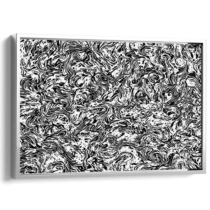 Ink Duality: Black and White Abstract Expressionist Canvas Art