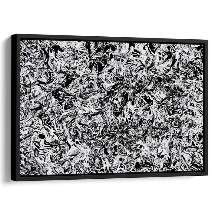 Black and White Abstract Splatter #129