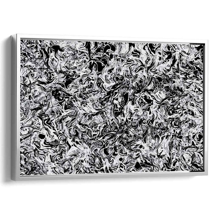 Black and White Abstract Splatter #129