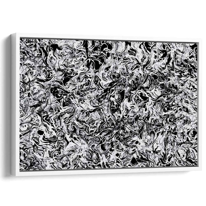 Black and White Abstract Splatter #129