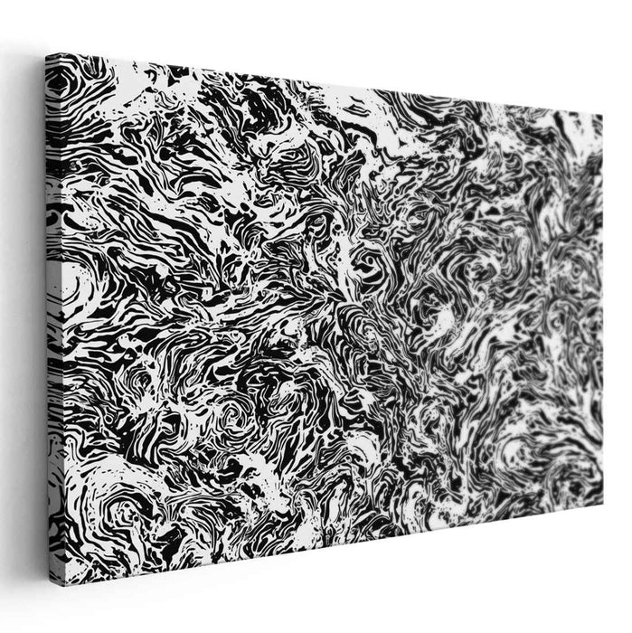 Ink Swirl Fusion: Monochrome Vortex - Abstract Expressionist Art Print