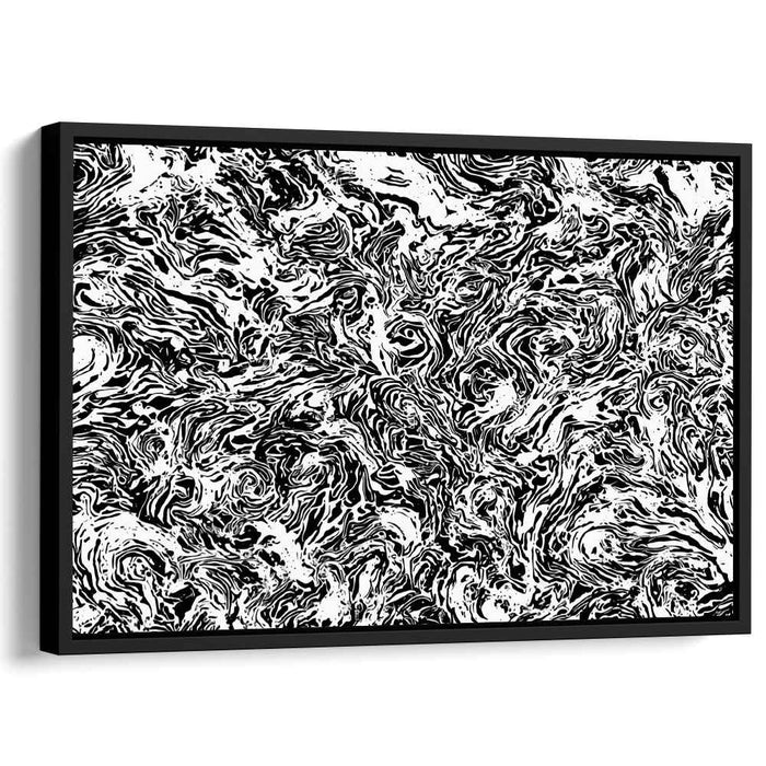 Ink Swirl Fusion: Monochrome Vortex - Abstract Expressionist Art Print