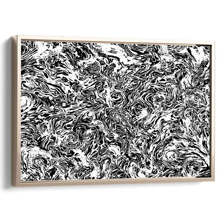 Ink Swirl Fusion: Monochrome Vortex - Abstract Expressionist Art Print