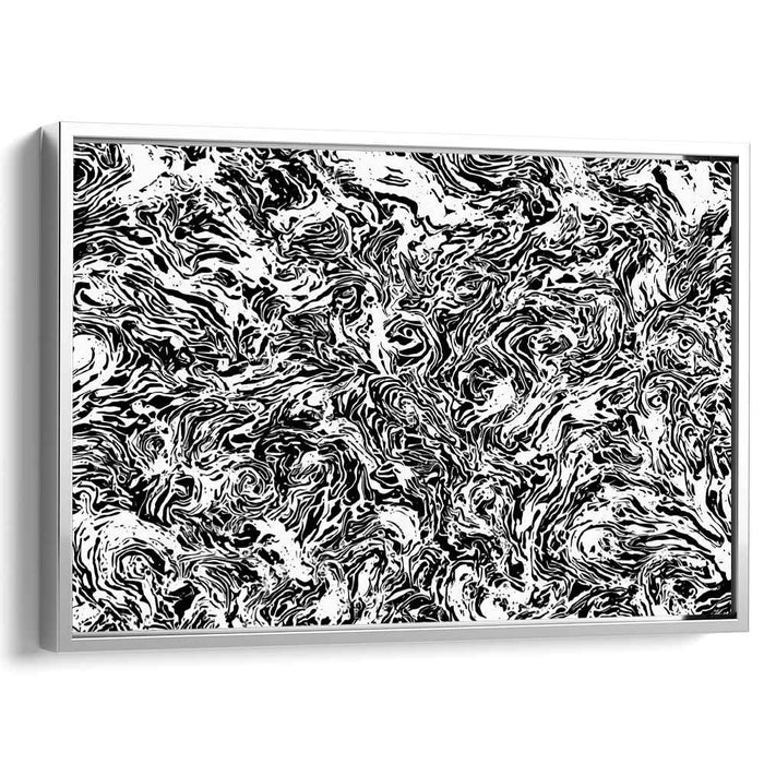 Ink Swirl Fusion: Monochrome Vortex - Abstract Expressionist Art Print