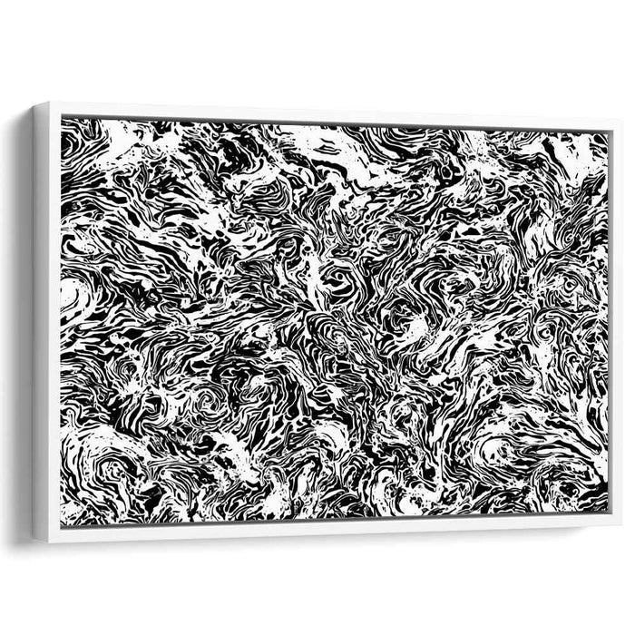 Ink Swirl Fusion: Monochrome Vortex - Abstract Expressionist Art Print