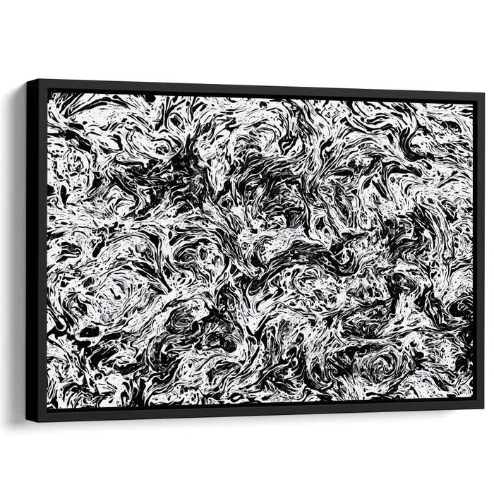 Ink Illusions: Abstract Black and White Canvas Art Print
