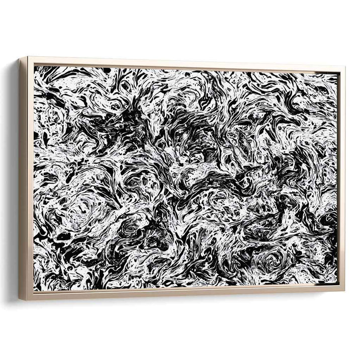 Ink Illusions: Abstract Black and White Canvas Art Print