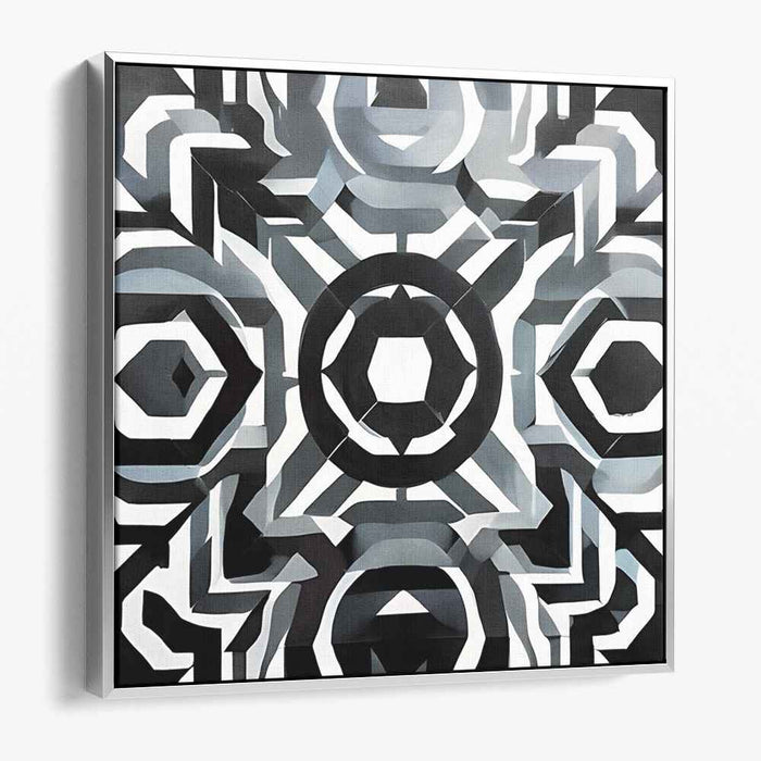 Monochromatic Structure: Geometric Abstraction in Black and White Canvas Art