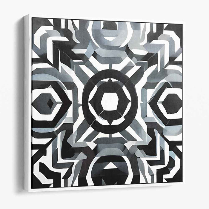 Monochromatic Structure: Geometric Abstraction in Black and White Canvas Art