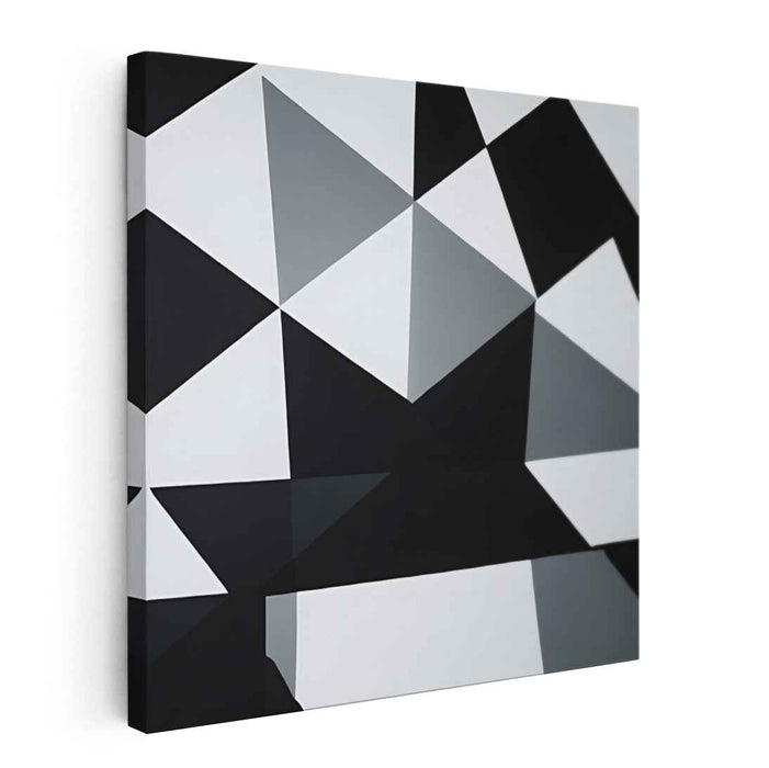 Ethereal Triad Essence: Minimalist Abstract Triangular Canvas Art Print