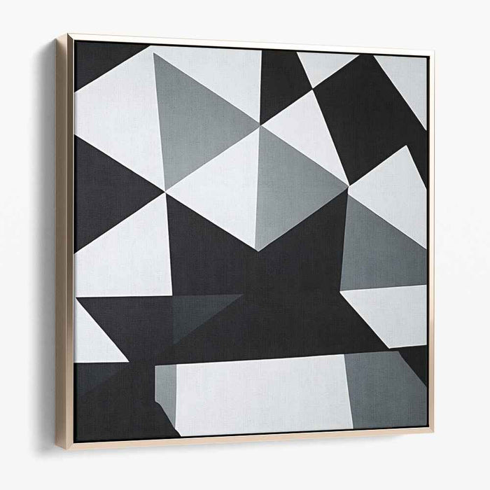 Ethereal Triad Essence: Minimalist Abstract Triangular Canvas Art Print