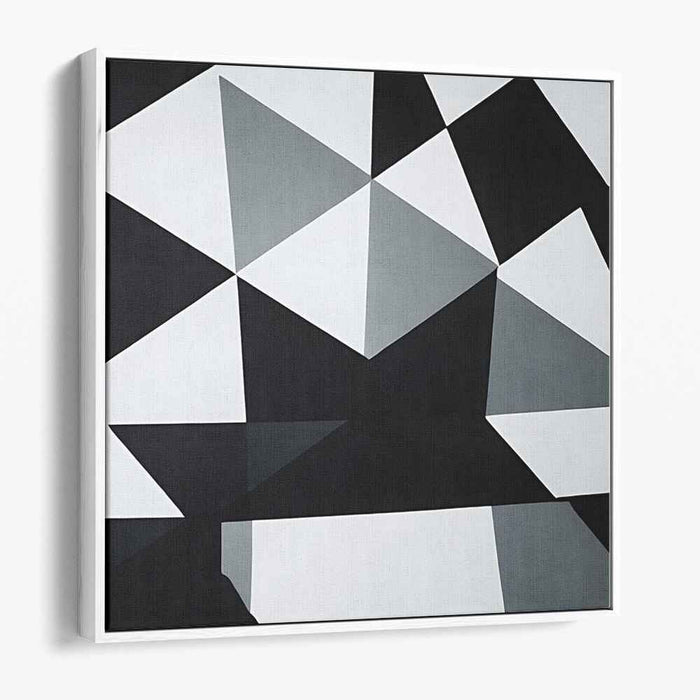 Ethereal Triad Essence: Minimalist Abstract Triangular Canvas Art Print