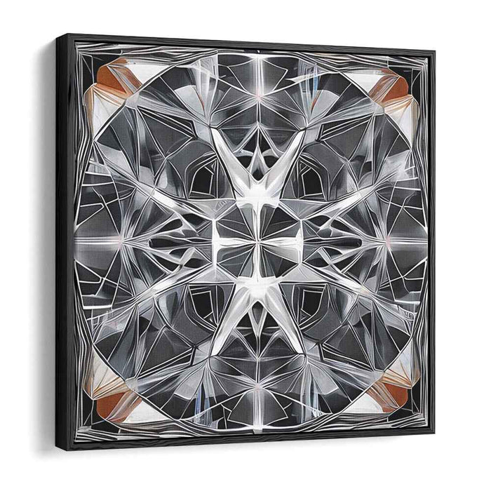 Futuristic Symmetry: Geometric Abstraction in Metallic Silver