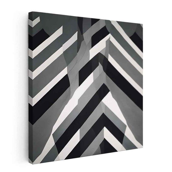 Zigzag Reverie: Abstract Zigzag Pattern Canvas Art Print