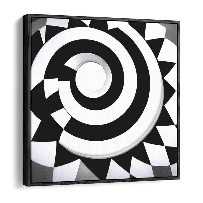 Spiral Elegance: Monochrome Optical Illusion Art Print