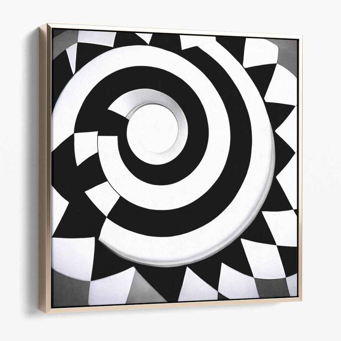 Spiral Elegance: Monochrome Optical Illusion Art Print