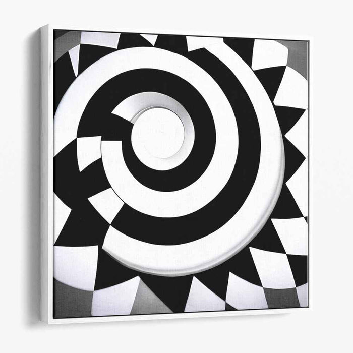 Spiral Elegance: Monochrome Optical Illusion Art Print