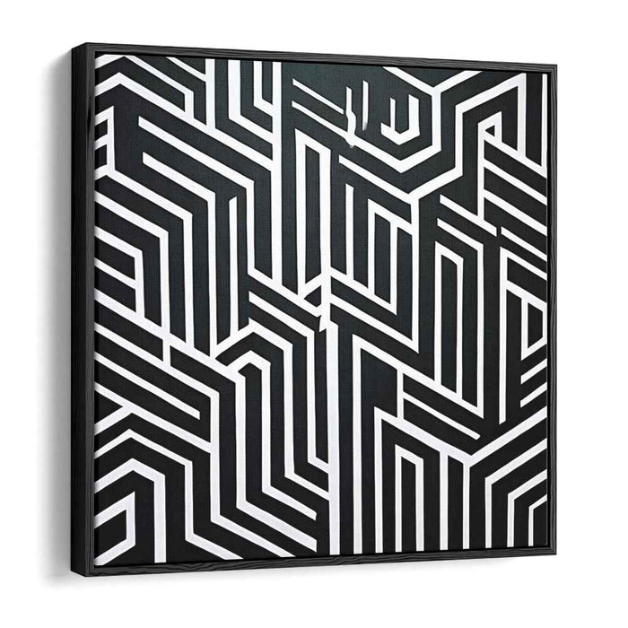 Infinite Monochrome Illusion: Black and White Op Art Canvas Print