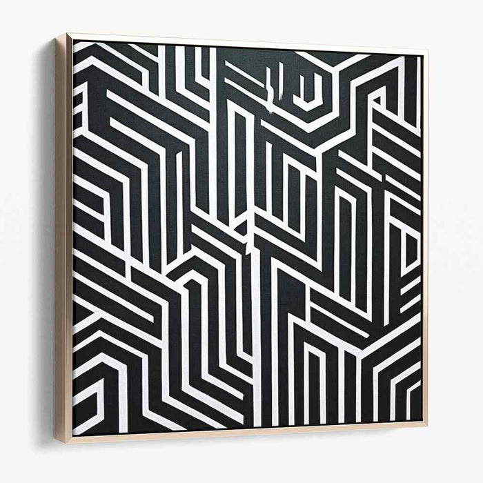 Infinite Monochrome Illusion: Black and White Op Art Canvas Print