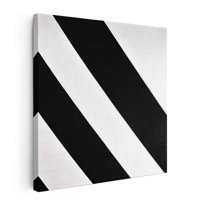 Bold Stripes: Modern Geometric Black and White Canvas Art Print