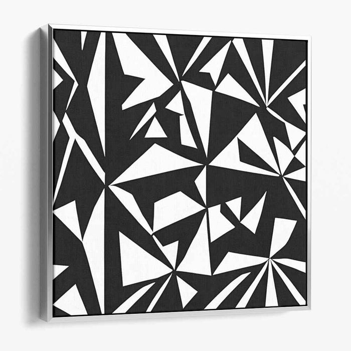 Monochrome Geometric Abstraction: Bold Black and White Canvas Art Print