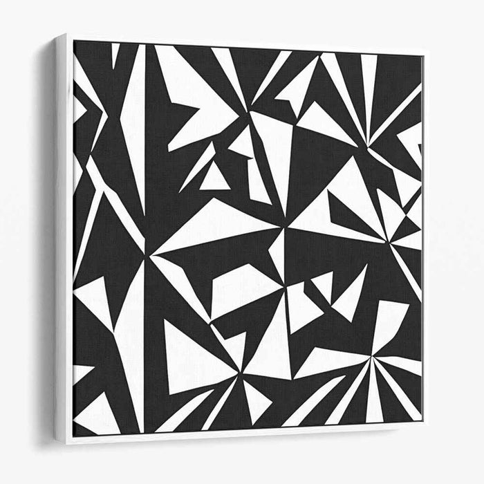 Monochrome Geometric Abstraction: Bold Black and White Canvas Art Print