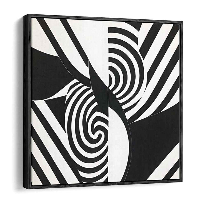 Mesmerizing Monochrome: Geometric Op Art Canvas