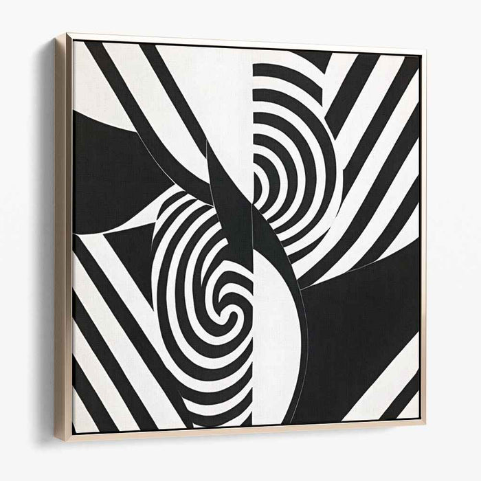 Mesmerizing Monochrome: Geometric Op Art Canvas