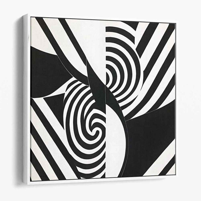 Mesmerizing Monochrome: Geometric Op Art Canvas