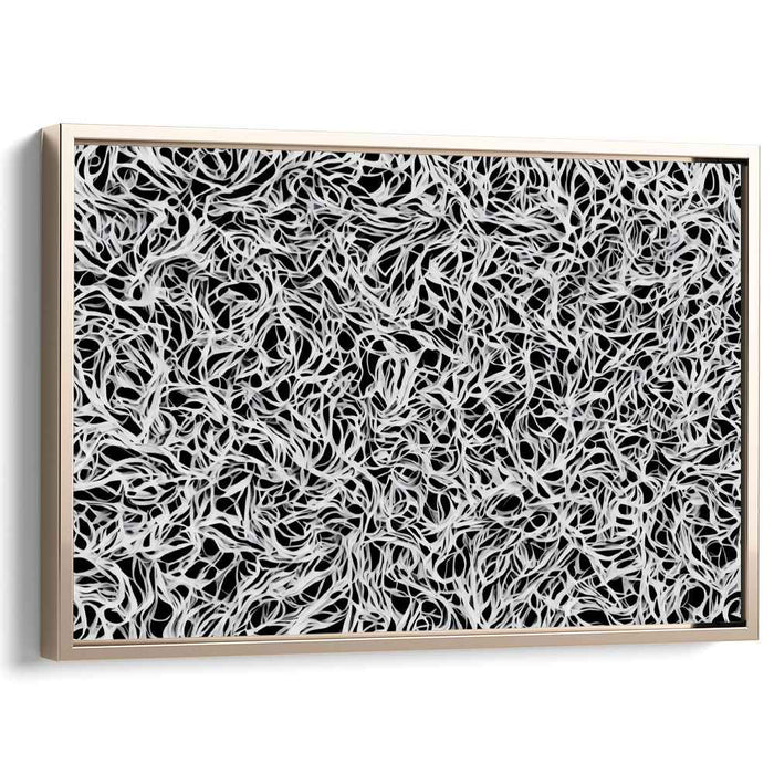 Whispers of Shadow Dance: Monochrome Abstract Ribbon Canvas Art
