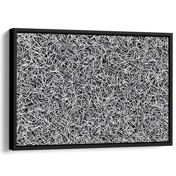 Ink Maze Dreams: Monochrome Labyrinth Canvas Art