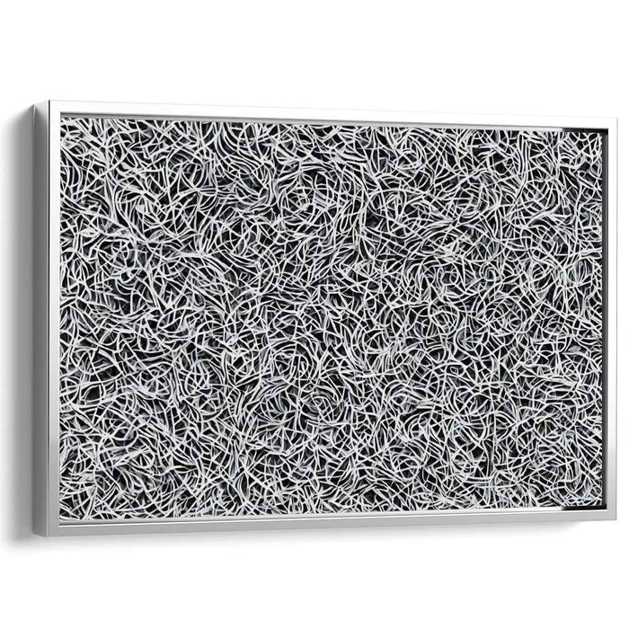 Ink Maze Dreams: Monochrome Labyrinth Canvas Art