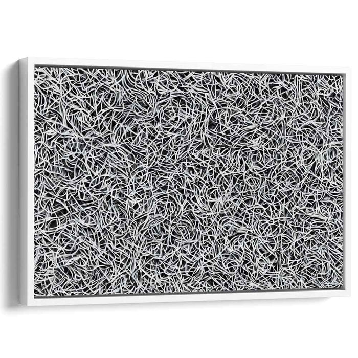 Ink Maze Dreams: Monochrome Labyrinth Canvas Art