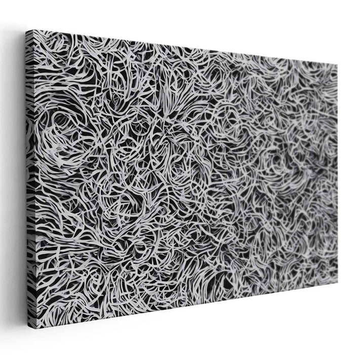 Ink Universe: Abstract Expressionist Black and White Canvas Art