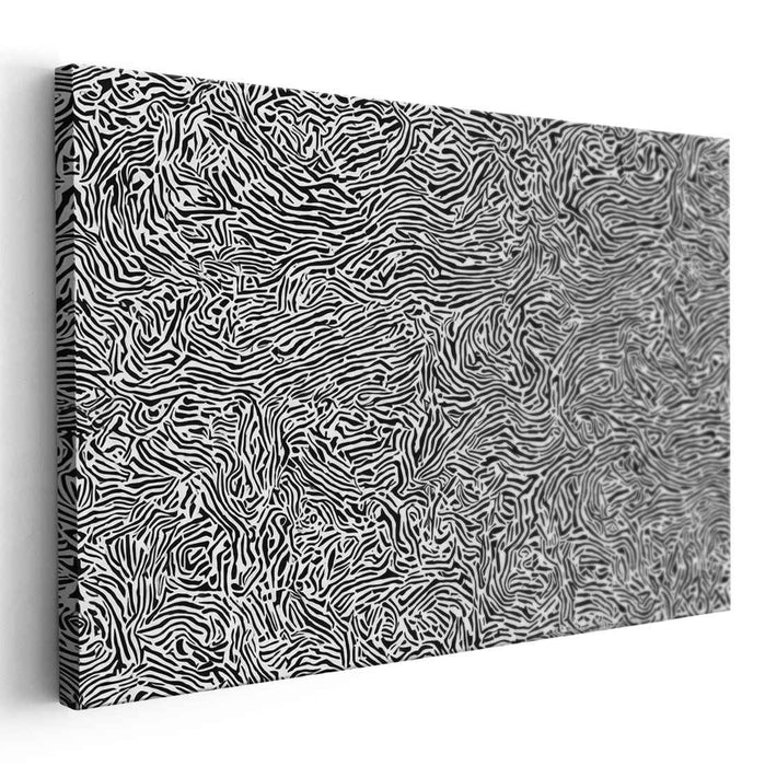 Ethereal Monochrome Mirage: Black and White Abstract Optical Illusion Art Print