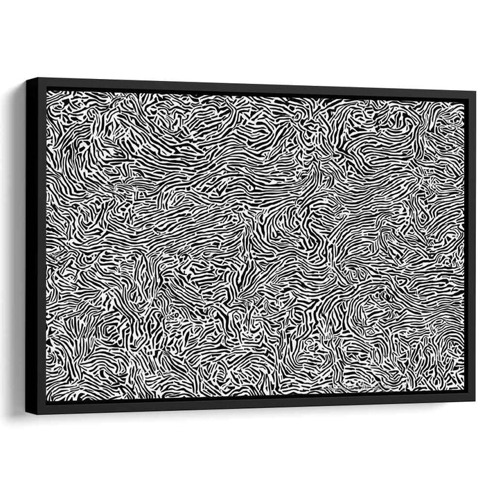 Ethereal Monochrome Mirage: Black and White Abstract Optical Illusion Art Print