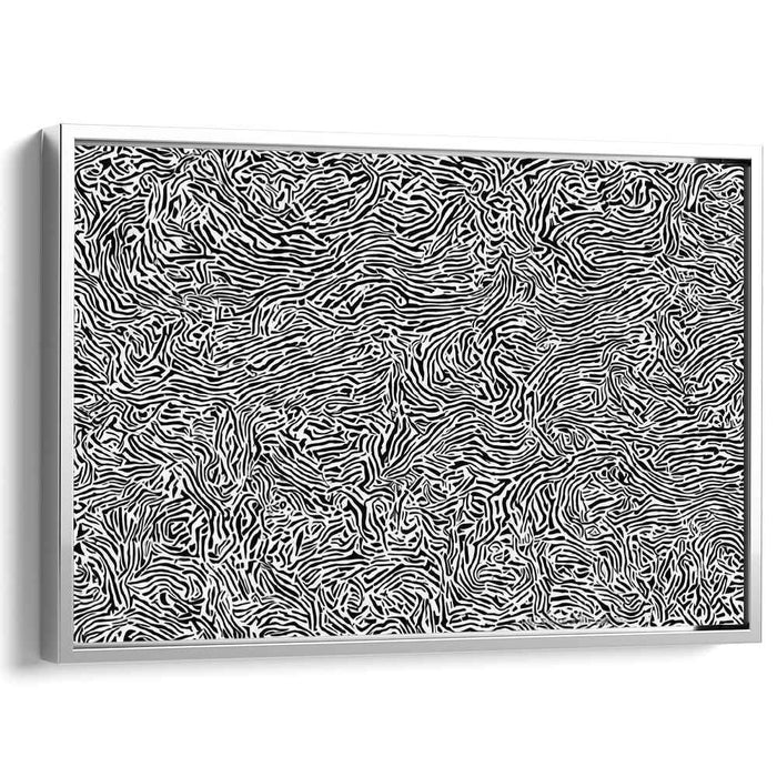 Ethereal Monochrome Mirage: Black and White Abstract Optical Illusion Art Print