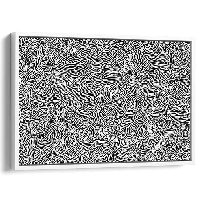 Ethereal Monochrome Mirage: Black and White Abstract Optical Illusion Art Print